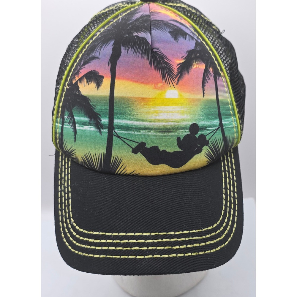 Disney Parks Mickey Mouse Beach Hammock‎ Sunset Trucker Hat Snapback Cap